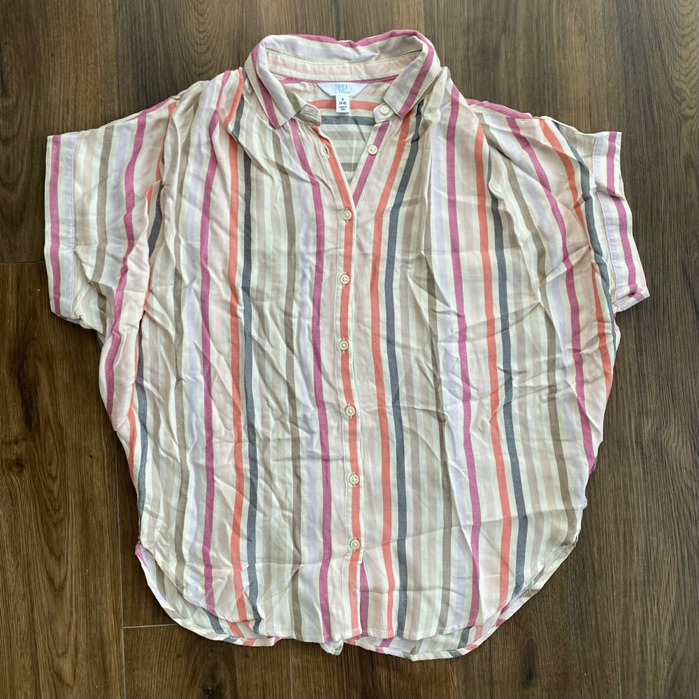 Time and Tru Multicolor Striped Shirt